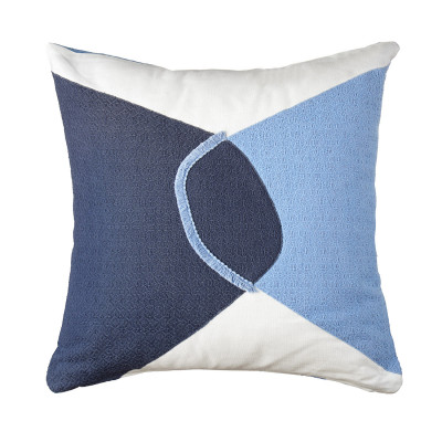 L'Oca Nera - Orizzonti - Cuscino in cotone quadrato con ricami 45x45 - Colore: Azzurro - SKU: 1C190