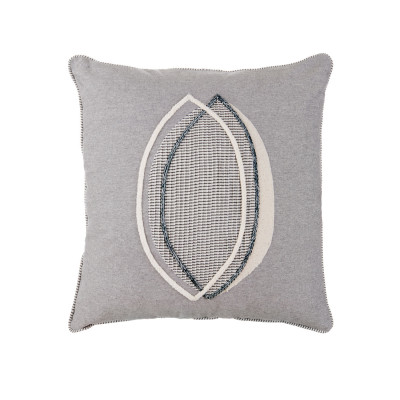 L'Oca Nera - Urban - Cuscino quadrato in cotone con ricami a tema astratto 45x45 - Colore: Grigio - SKU: 1C207