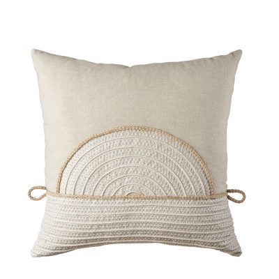 L'Oca Nera - Modern Country - Cuscino quadrato con ricami in cotone 45x45 - Colore: Bianco - SKU: 1C194