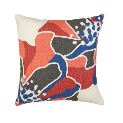 L'Oca Nera - Fashion - Cuscino quadrato in cotone con ricami 45x45 - Colore: Multicolore - SKU: 1C224