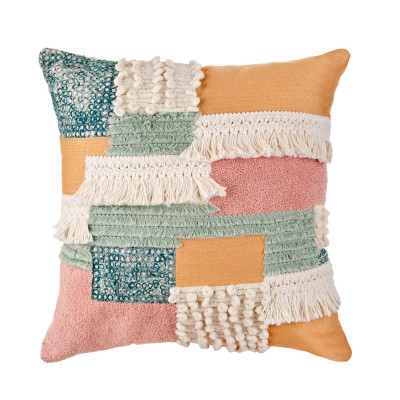 L'Oca Nera - Fashion - Cuscino quadrato in cotone con ricami astratti 45x45 - Colore: Multicolore - SKU: 1C212