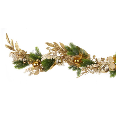  L'Oca Nera - Decorazione natalizia festone con 60 led - Colore: Oro - SKU: 8.1XM1029.10 