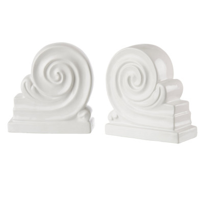L'Oca Nera - Fashion - Fermalibri in ceramica a forma di capitello - Colore: Bianco - SKU: 1L112
