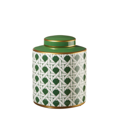 L'Oca Nera - Ethno Chic - Giara con coperchio in ceramica - Colore: Verde - SKU: 1M290