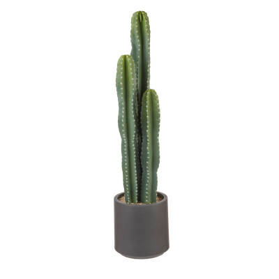 L'Oca Nera - Urban - Pianta decorativa realistica da interno cactus artificiale in vaso grigio - Colore: Grigio - SKU: 1N105