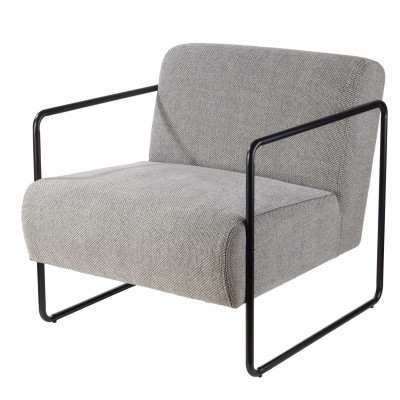 L'Oca Nera - Urban - Poltrona moderna in tessuto grigio con struttura in metallo - Colore: Grigio - SKU: 1A157