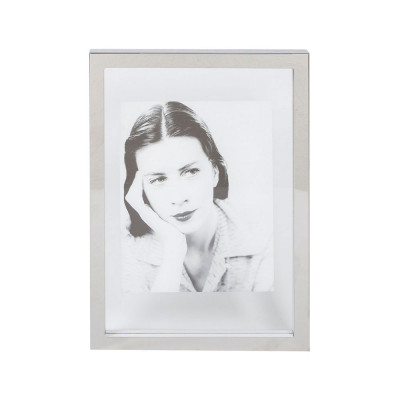 L'Oca Nera - Urban - Portafoto da tavolo rettangolare grande in acciaio dal design moderno - Colore: Metallo Silver - Foto 20x25 - SKU: 1F40