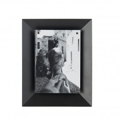 L'Oca Nera - Urban - Portafoto rettangolare grande in acciaio verniciato dal design moderno - Colore: Nero - Foto 13x18 - SKU: 1F181