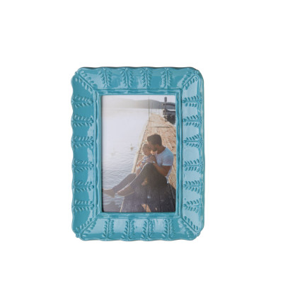 L'Oca Nera - Orizzonti - Portafoto rettangolare piccolo in resina dal design moderno - Colore: Blu - Foto 10x15 - SKU: 1F199