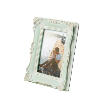 L'Oca Nera - Modern Country - Portafoto rettangolare piccolo in resina di design - Colore: Verde Acqua - Foto 10x15 - SKU: 1F188
