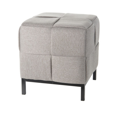 L'Oca Nera - Urban - Pouf con gambe in metallo e rivestimento in tessuto dal design moderno - Colore: Grigio - SKU: 1A139