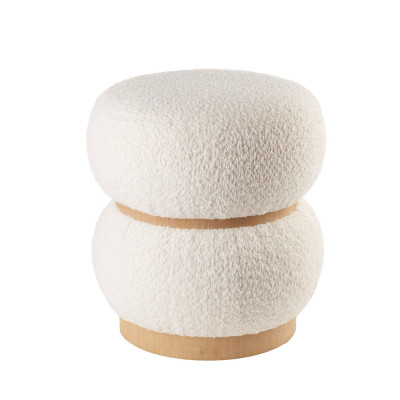 L'Oca Nera - Modern Country - Pouf da salotto struttura in legno e rivestimento in tessuto dal design moderno - Colore: Bianco - SKU: 1A150