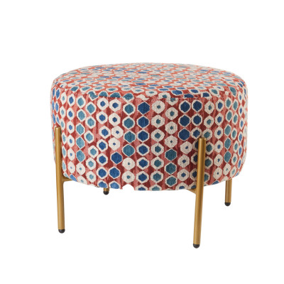 L'Oca Nera - Fashion - Pouf da salotto struttura in legno gambe in metallo e rivestimento in tessuto - Colore: Multicolore - SKU: 1A152