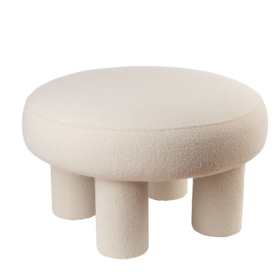 L'Oca Nera - Neo Classic - Pouf moderno da salotto con struttura in legno e rivestimento in tessuto - Colore: Beige - SKU: 1A159
