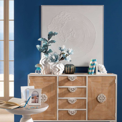 L'Oca Nera - Orizzonti - Quadro astratto moderno acrilico su tela con cornice 90x90 - Colore: Bianco - SKU: 1Q257
