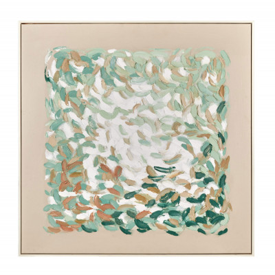 L'Oca Nera - Modern Country - Quadro moderno astratto acrilico su tela con cornice 100x100 - Colore: Verde - SKU: 1Q280