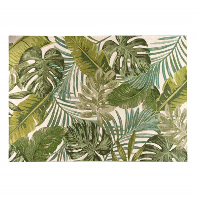 L'Oca Nera - Ethno Chic - Tappeto in tessuto con decoro a rilievo 115x230 - Colore: Verde - SKU: 1H165