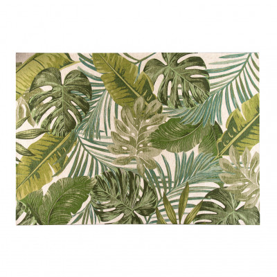 L'Oca Nera - Ethno Chic - Tappeto in tessuto con decoro a rilievo 200x290 - Colore: Verde - SKU: 1H166