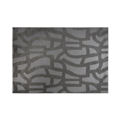 L'Oca Nera - Urban - Tappeto in tessuto con decoro a rilievo moderno 160x230 - Colore: Grigio Scuro - SKU: 1H173