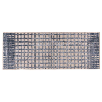 L'Oca Nera - Orizzonti - Tappeto in tessuto con decoro a rilievo moderno 80x200 - Colore: Blu - SKU: 1H112
