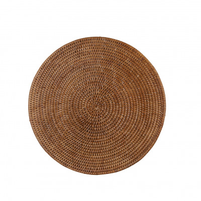  L'Oca Nera - Modern Country - Tovaglietta rotonda in rattan - Colore: Marrone - SKU: 1R117 