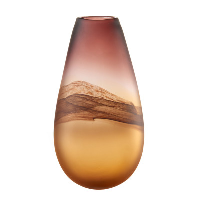 L'Oca Nera - Contemporaneo - Vaso alto in vetro ambrato dal design elegante e moderno - Colore: Ambra - SKU: 1M274