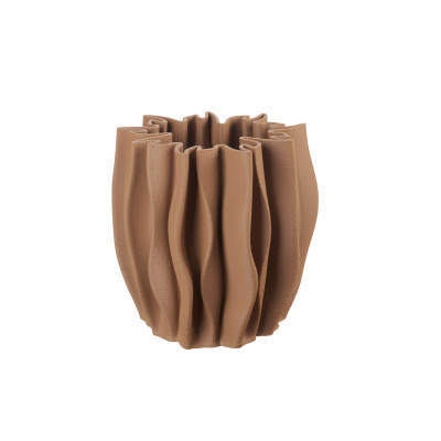 L'Oca Nera - Neo Classic - Vaso basso da interni in porcellana dal design moderno - Colore: Marrone - SKU: 1M363