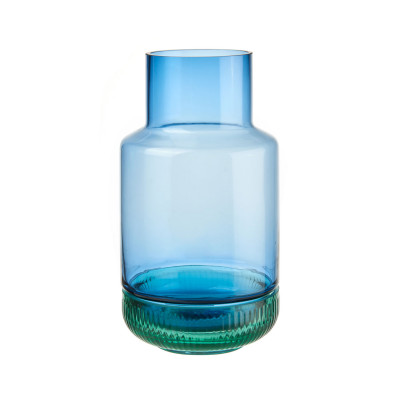 L'Oca Nera - Fashion - Vaso con base alta in vetro dal design moderno - Colore: Blu - SKU: 1M281