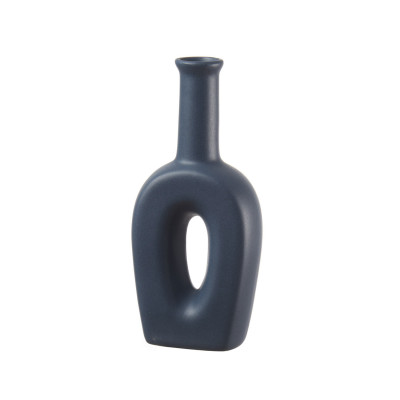 L'Oca Nera - Urban - Vaso in porcellana da arredo a forma di bottiglia - Colore: Blu Scuro - SKU: 1M249