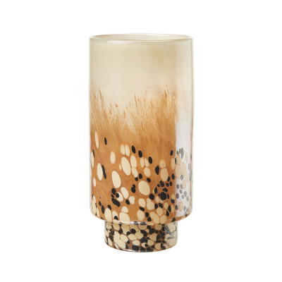 L'Oca Nera - Contemporaneo - Vaso in vetro grande decorato a mano - Colore: Marrone - SKU: 1M302