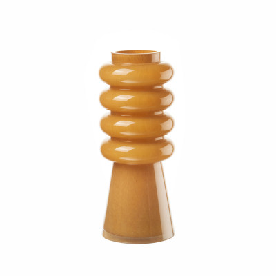 L'Oca Nera - Contemporaneo - Vaso in vetro grande interamente decorato a mano - Colore: Arancione - SKU: 1M279