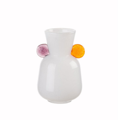 L'Oca Nera - Orizzonti - Vaso in vetro largo decorato a mano - Colore: Bianco - SKU: 1M320