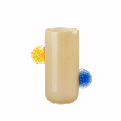 L'Oca Nera - Orizzonti - Vaso in vetro piccolo decorato a mano - Colore: Beige - SKU: 1M321