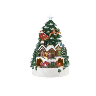 L'Oca Nera - Il treno delle feste - Villaggio natalizio in movimento con musica e led con albero di natale - Colore: Multicolore - SKU: 8.1XM1106.11