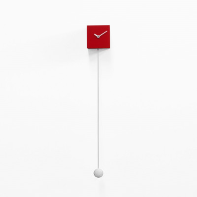 Progetti - Orologio da parete a pendolo di design "Long_time" - Colore: Rosso - SKU: 021700RO
