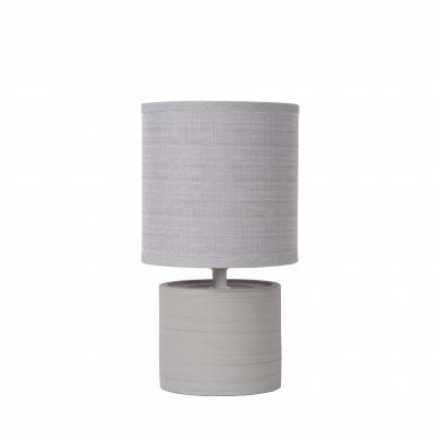 Lucide Greasby Abajour da comodino base in ceramica e diffusore in cotone dal design moderno Colore: Grigio