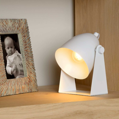 Lucide Chango Abat Jour con struttura in metallo dal design moderno e diffusore orientabile Colore: Bianco