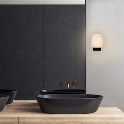 Lucide - Jenno - Applique con struttura in metallo con diffusore in vetro dal design moderno - Colore: Nero - 1 Lampadina G9 33W - IP20 - SKU: 04204/01/30