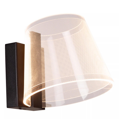 Lucide - Korgis - Applique da bagno a LED in metallo con diffusore in acrilico - Colore: Nero - 1 Lampadina Led Integrato 10W - Lumen 600 - Gradi Kelvin 3000k Luce Calda - IP44 - SKU: 04213/10/30