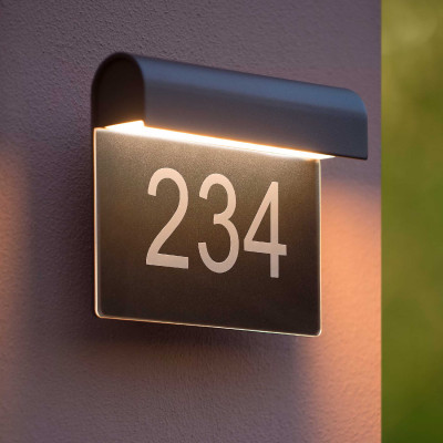 Lucide - Thesi LED - Applique da esterno a LED con struttura in alluminio dal design moderno - Colore: Nero - 1 Lampadina Led Integrato 8W - Lumen 220 - Gradi Kelvin 3000k Luce Calda - 54 - SKU: 27881/06/30