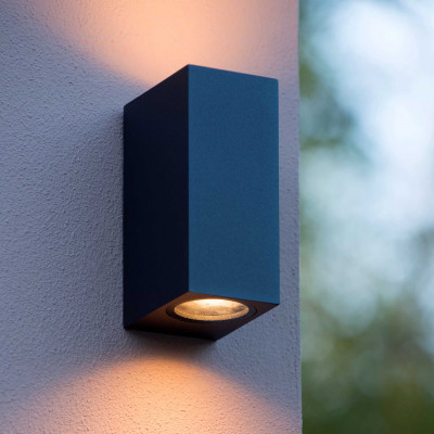 Lucide - Zora LED - Applique da esterno a LED dimmerabile in metallo moderna con doppio diffusore - 2 Lampadine GU10 5W - Lumen 320 x2 - Gradi Kelvin 3000k Luce Calda - 44 - SKU: 22860/10/
