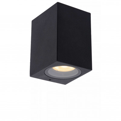 Lucide Zaro Applique da esterno con struttura in alluminio cubica dal design moderno Colore: Nero