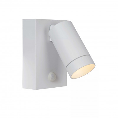 Lucide Taylor Applique da esterno in alluminio diffusore orientabile e sensore di movimento Colore: Bianco