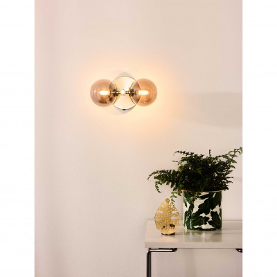 Lucide - Tycho - Applique da parete con struttura moderna in acciaio e 2 diffusori in vetro - 2 Lampadine G9 28W - 20 - SKU: 45274/02/