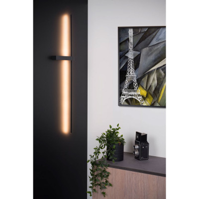 Lucide - Segin - Applique da parete grande a LED con struttura in alluminio dal design moderno - Colore: Nero - 1 Lampadina Led Integrato 10W - Lumen 415 - Gradi Kelvin 3000k Luce Calda - 20 - SKU: 12200/90/30