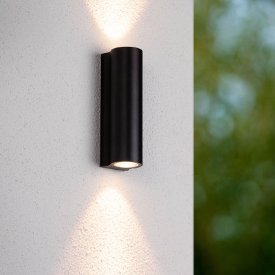 Lucide - Akra - Applique da parete per esterni con doppio LED e struttura in alluminio - 2 Lampadine Led Integrato 6W - Lumen 568x2 - Gradi Kelvin 2700k Luce Calda - IP54 - SKU: 33801/11/