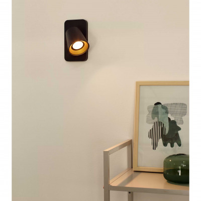 Lucide - Turnon - Applique in alluminio a LED dimmerabile e orientabile dal design moderno - Colore: Nero - 1 Lampadina GU10 5W - Lumen 320 - Gradi Kelvin 3000k Luce Calda - IP20 - SKU: 09928/05/30