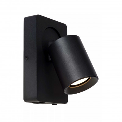 Lucide - Nigel - Applique in alluminio LED integrato orientabile e dimmerabile dal design moderno - Colore: Nero - 1 Lampadina - GU10 - 5W - Lumen 320 - Gradi Kelvin 3000k Luce Calda - IP20 - SKU: 09929/06/30