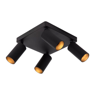 Lucide - Clubs - Faretti da soffitto con struttura in alluminio orientabile dal design moderno - 4 Lampadine GU10 40W - IP20 - SKU: 09939/14/