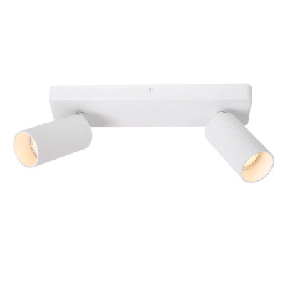 Lucide - Clubs - Faretti da soffitto moderno con struttura in alluminio e diffusori orientabili - Colore: Bianco - 2 Lampadine - GU10 - 40W - IP20 - SKU: 09939/02/31